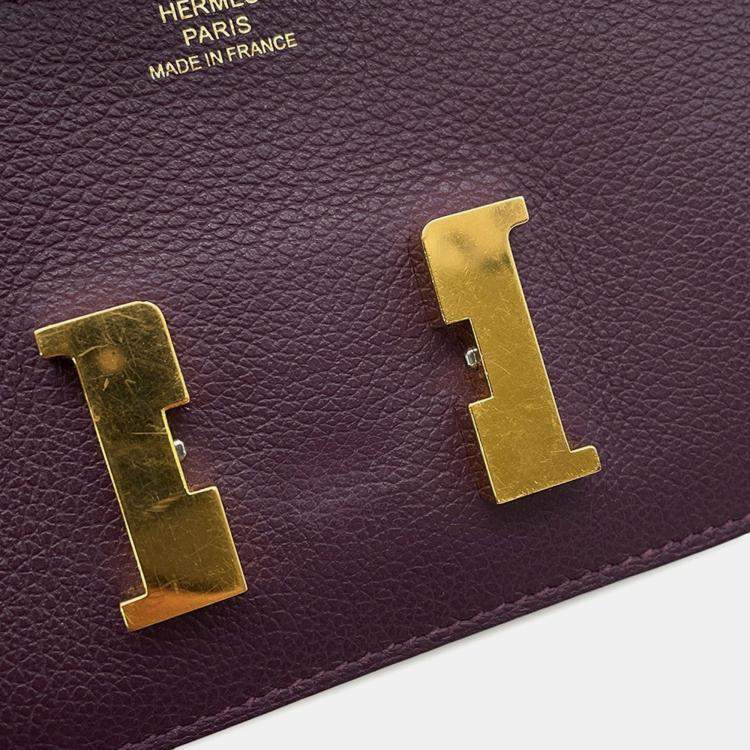 Pre Owned Hermes Constance Slim Cassis/Blue Royal Evercolor