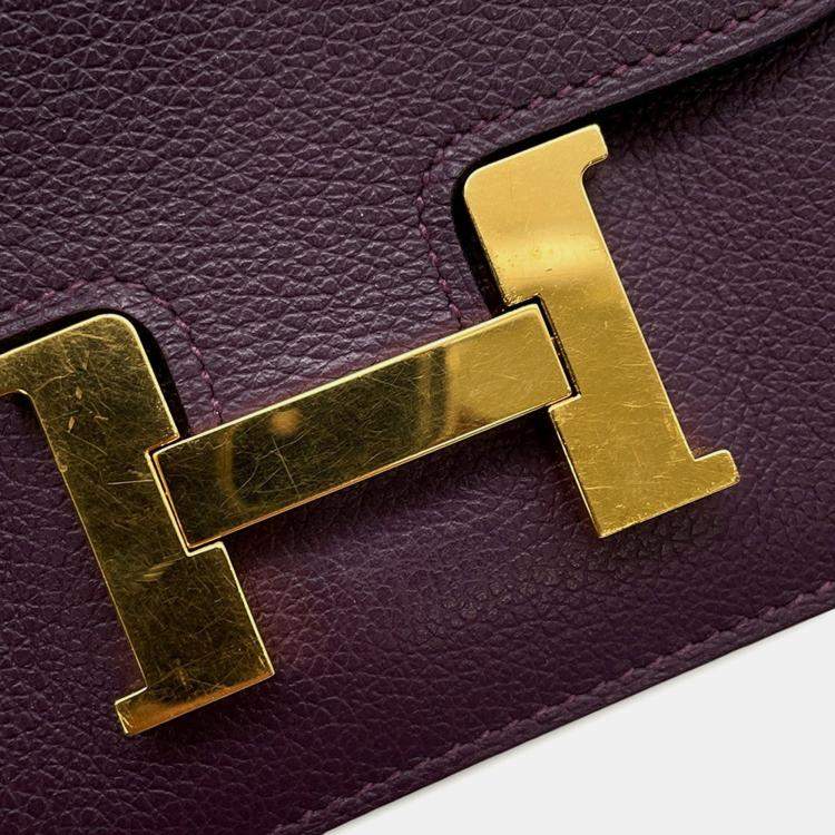 Pre Owned Hermes Constance Slim Cassis/Blue Royal Evercolor