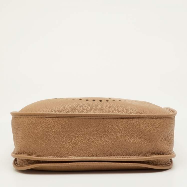 Pre Owned Hermes Evelyne III GM Biscuit Taurillon Clemence Leather Bag