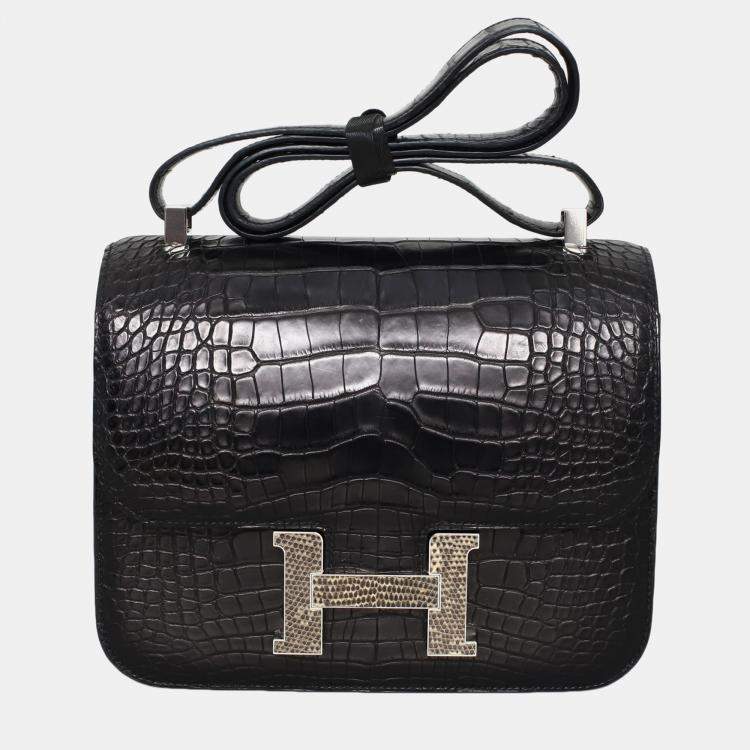 Pre Owned Hermes Matte Alligator Constance 24 Bag