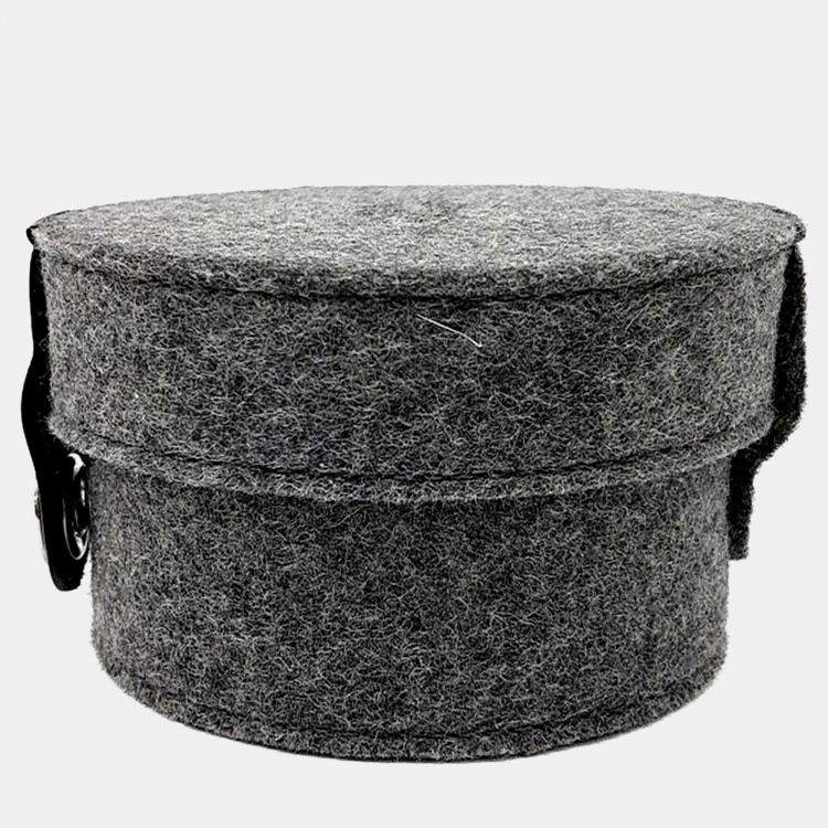 Pre Owned Hermes Black Wool Sugar Box Pouch