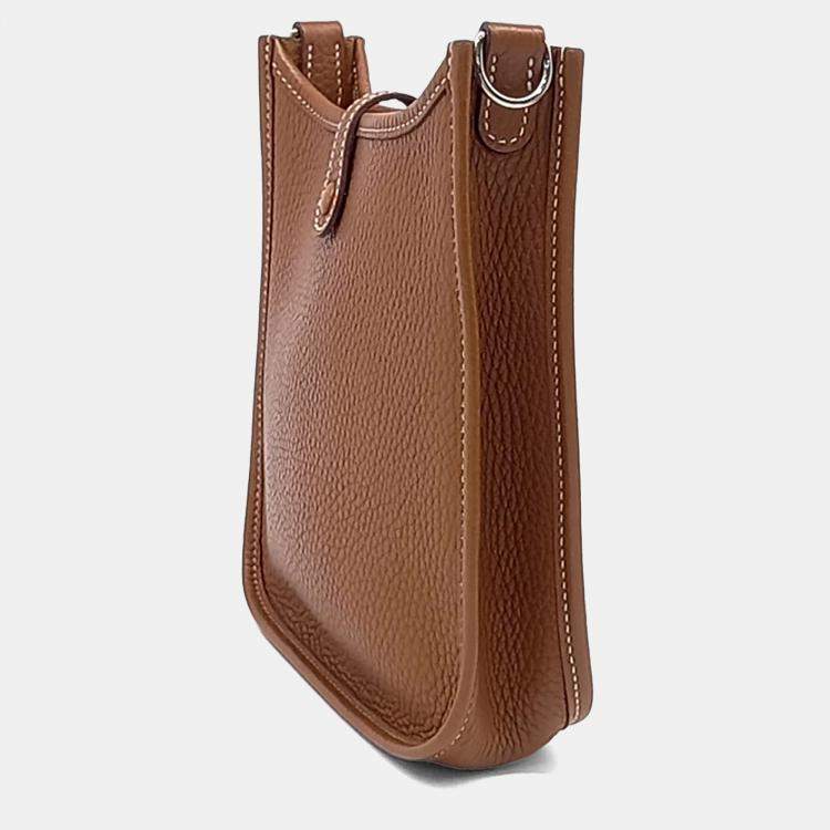 Pre Owned Hermes Brown Leather Evelyn 16 C