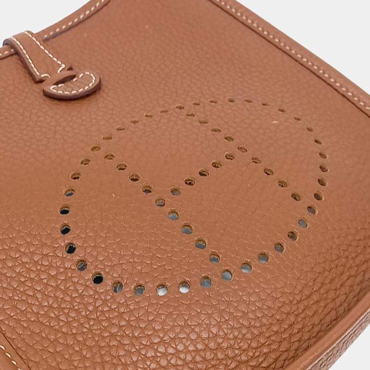 Pre Owned Hermes Brown Leather Evelyn 16 C