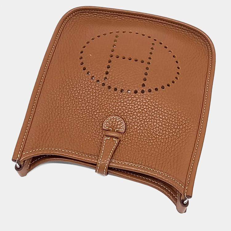 Pre Owned Hermes Brown Leather Evelyn 16 C