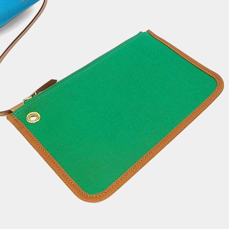 Pre Owned Hermes Multicolor Canvas and Leather Hermes Multicolor Leather ZIP Herbag Small