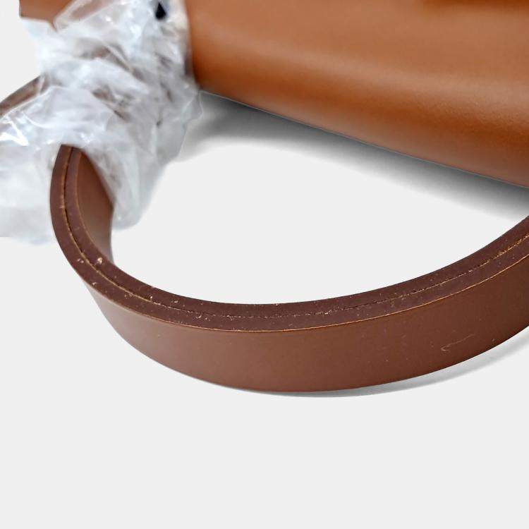 Pre Owned Hermes Brown Red Fabric and Leather ZIP Herbag Small