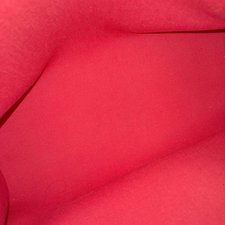 Pre Owned Hermes Brown Red Fabric and Leather ZIP Herbag Small