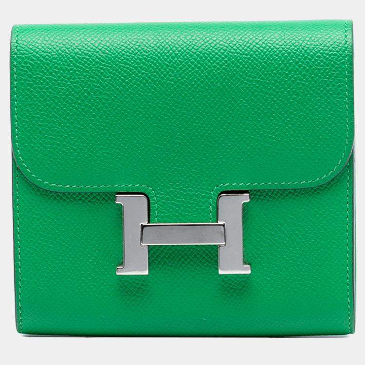 Pre Owned Hermes Green Epsom Constance Slim Wallet