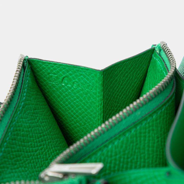 Pre Owned Hermes Green Epsom Constance Slim Wallet