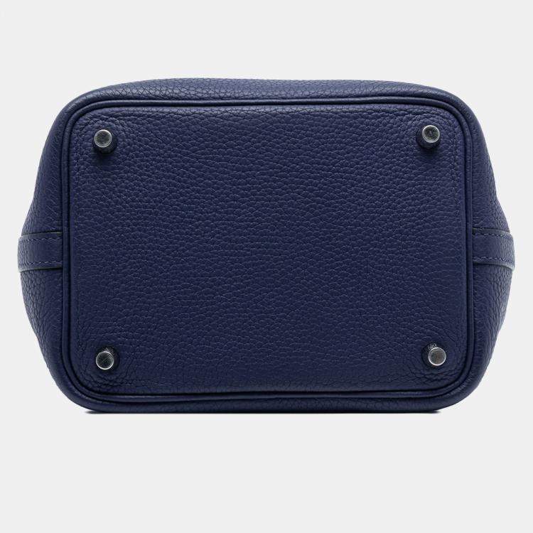 Pre Owned Hermes Blue Clemence Picotin Lock 18