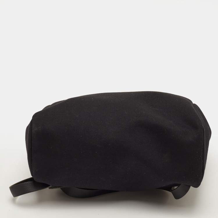 Pre Owned Hermes Herbag Black Toile Canvas and Vache Hunter 2-in-1 Backpack