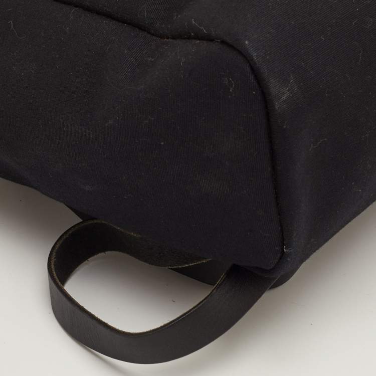 Pre Owned Hermes Herbag Black Toile Canvas and Vache Hunter 2-in-1 Backpack