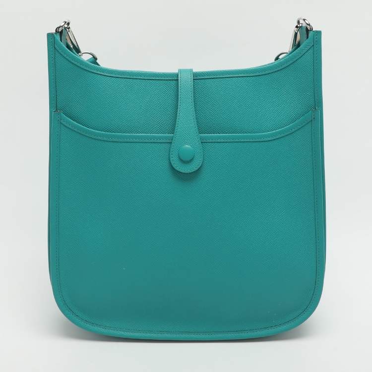 Pre Owned Hermes Evelyne 29 III PM Malachite Epsom Leather Bag