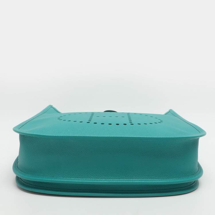 Pre Owned Hermes Evelyne 29 III PM Malachite Epsom Leather Bag