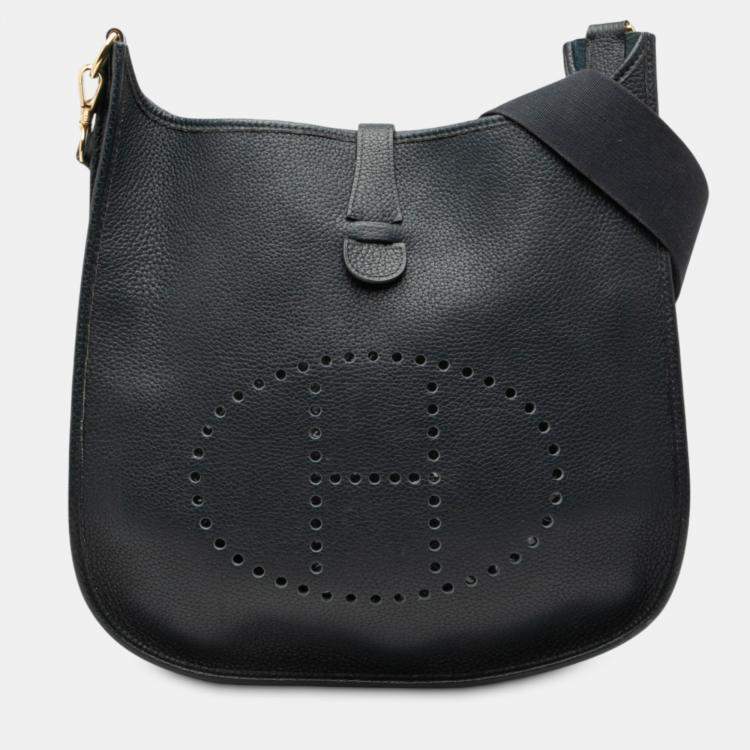 Pre Owned Hermes Blue Clemence Evelyne I GM