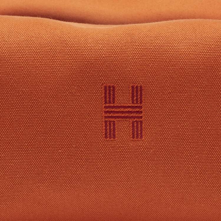 Pre Owned Hermès Bride-a-Brac Large Orange Feu Canvas Pouch