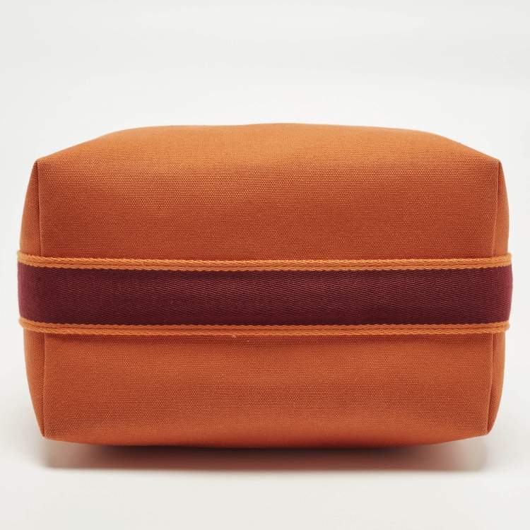 Pre Owned Hermès Bride-a-Brac Large Orange Feu Canvas Pouch