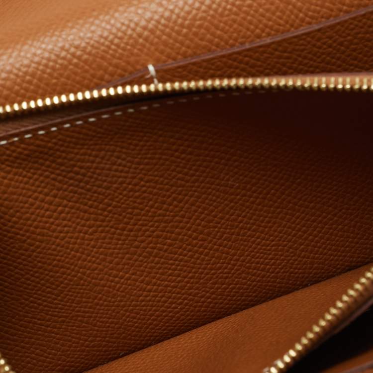 Pre Owned Hermès Kelly To Go Gold Epsom Leather Wallet