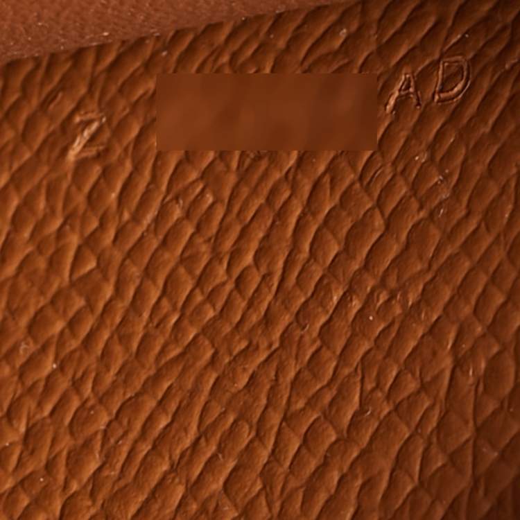 Pre Owned Hermès Kelly To Go Gold Epsom Leather Wallet