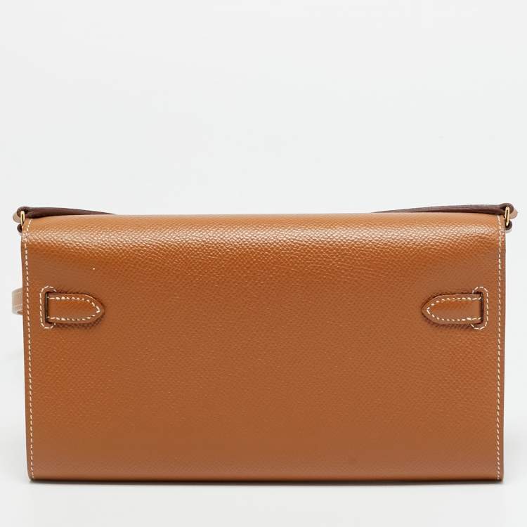 Pre Owned Hermès Kelly To Go Gold Epsom Leather Wallet