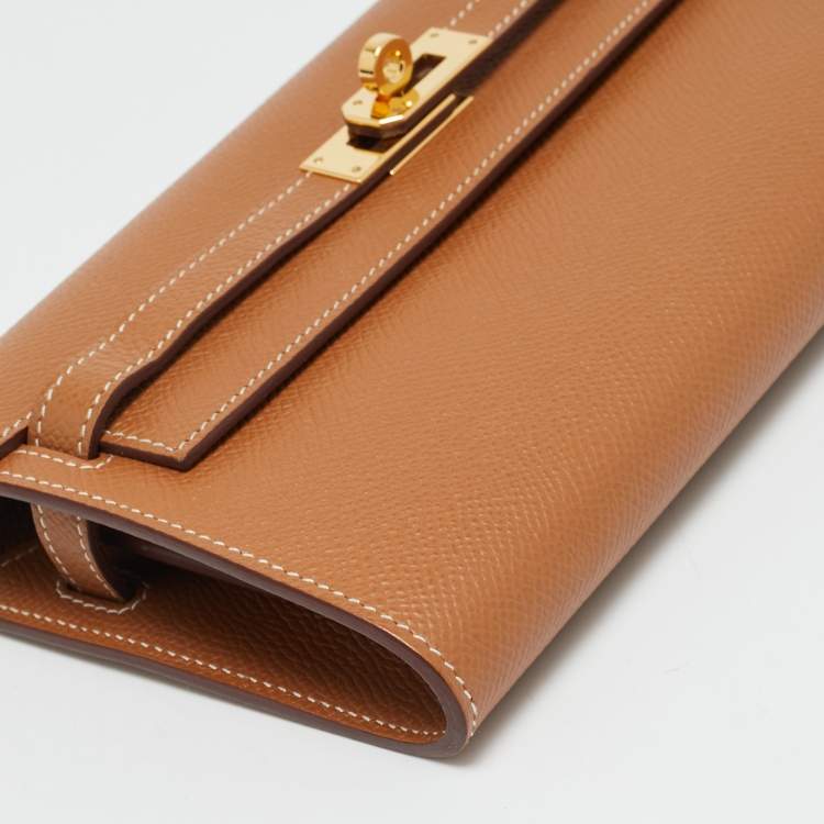 Pre Owned Hermès Kelly To Go Gold Epsom Leather Wallet