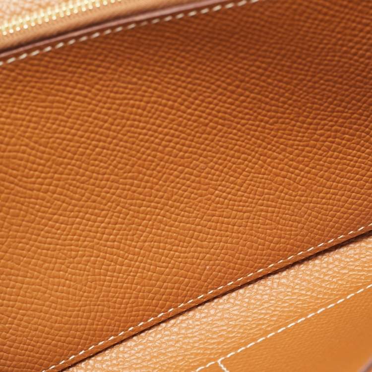 Pre Owned Hermès Kelly To Go Gold Epsom Leather Wallet
