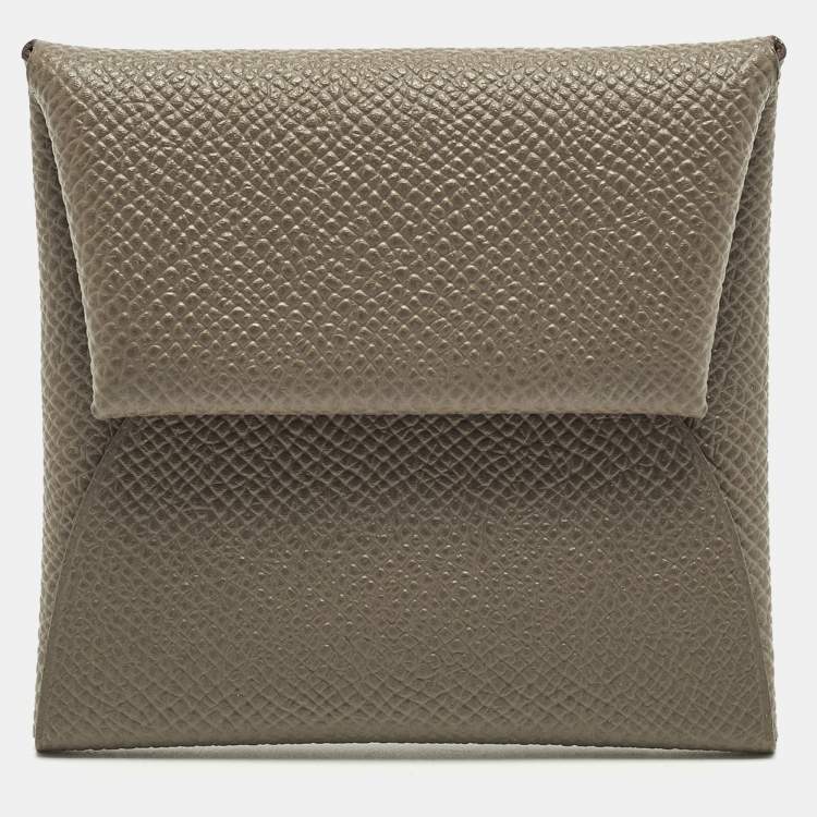 Pre Owned Hermes Bastia Etoupe Epsom Leather Change Purse