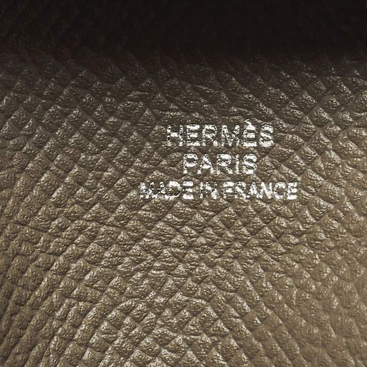 Pre Owned Hermes Bastia Etoupe Epsom Leather Change Purse