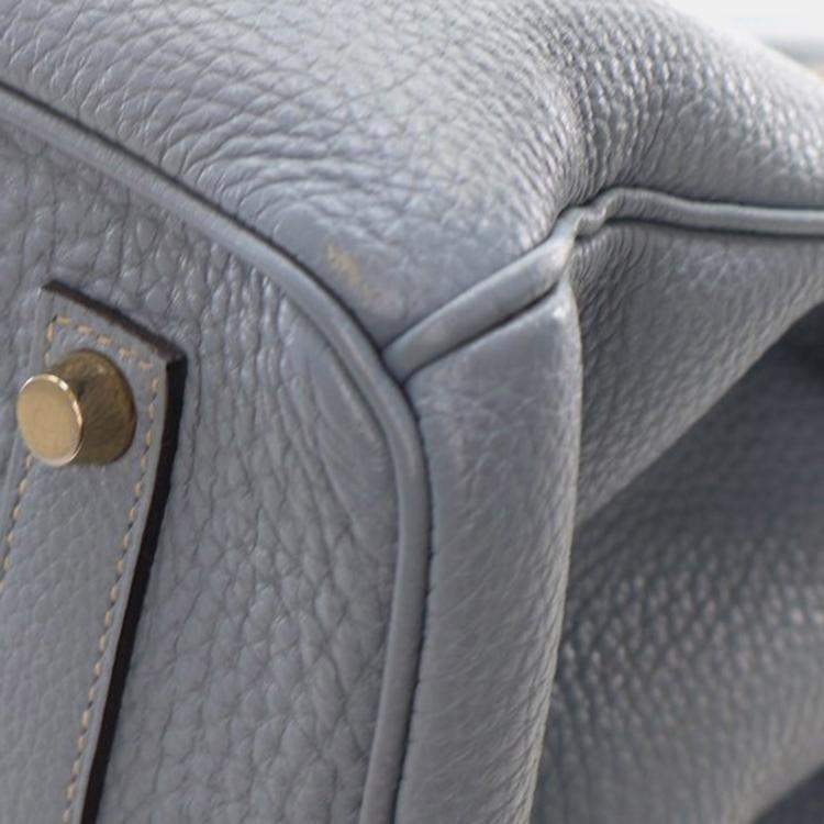 Pre Owned Hermes Blue Togo Birkin Retourne 35