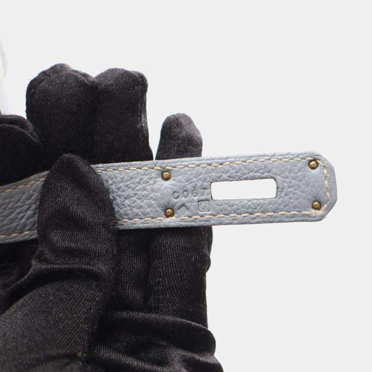 Pre Owned Hermes Blue Togo Birkin Retourne 35