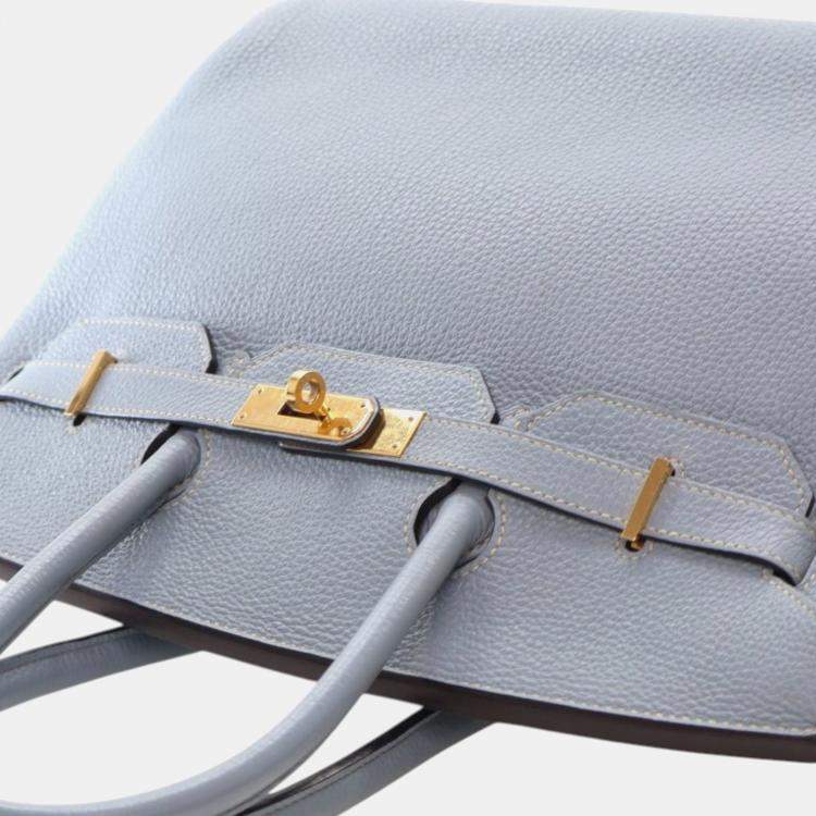 Pre Owned Hermes Blue Togo Birkin Retourne 35