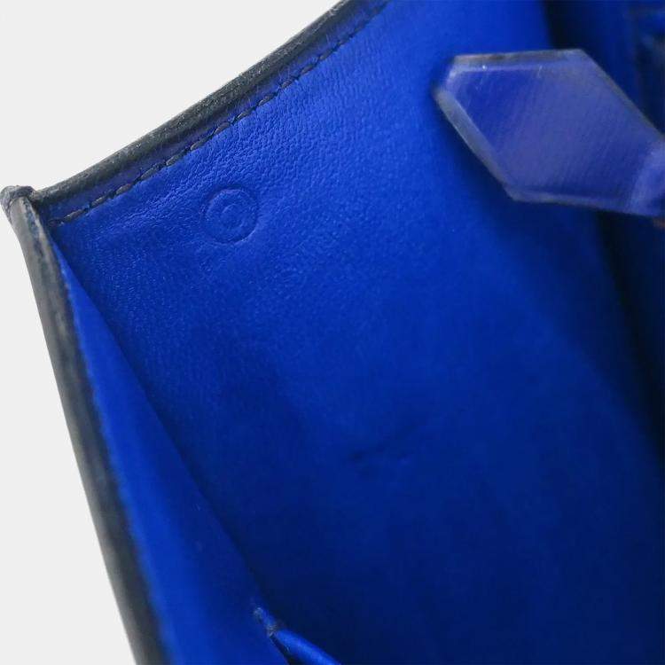 Pre Owned Hermes Blue Saphir Box Calf Constance 23 Shoulder Bag