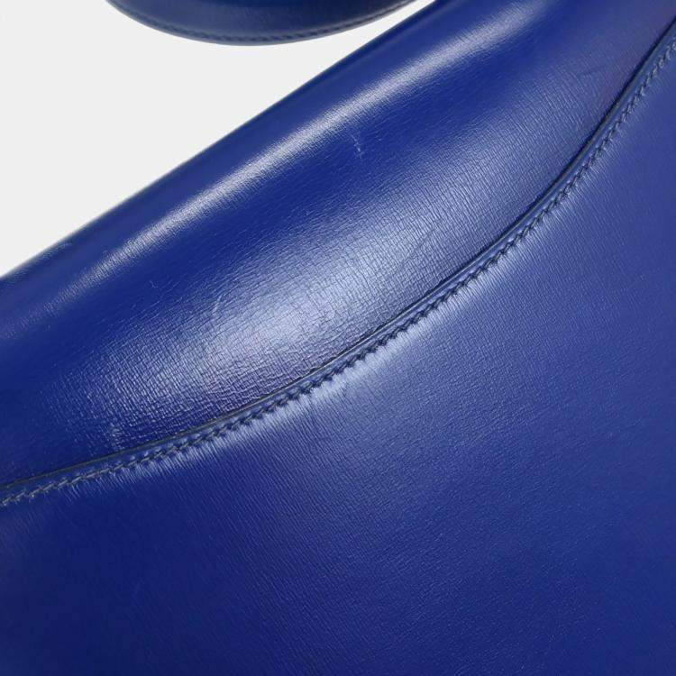Pre Owned Hermes Blue Saphir Box Calf Constance 23 Shoulder Bag