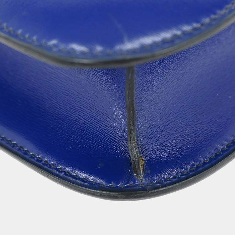 Pre Owned Hermes Blue Saphir Box Calf Constance 23 Shoulder Bag
