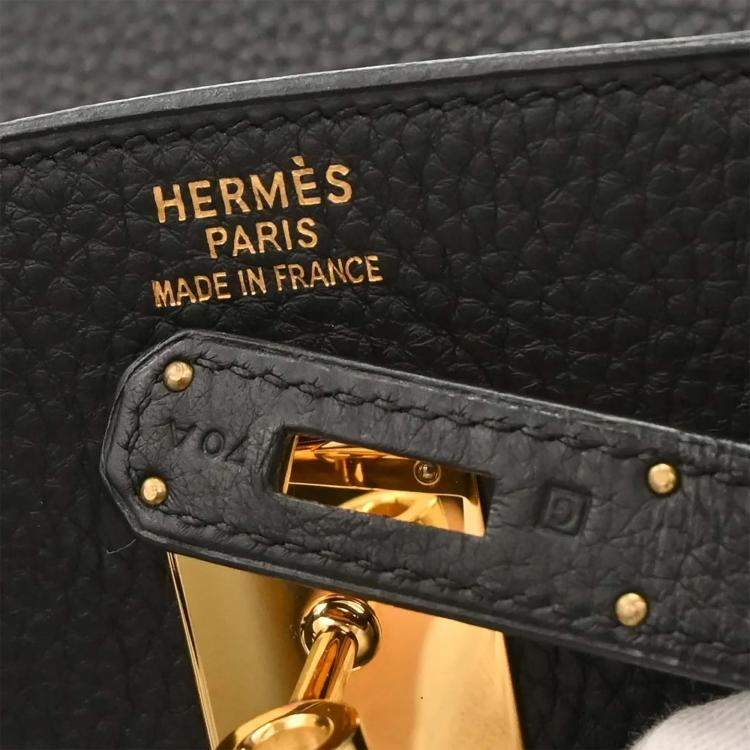 Pre Owned Hermes Black Taurillon Clemence Birkin 35 Handbag
