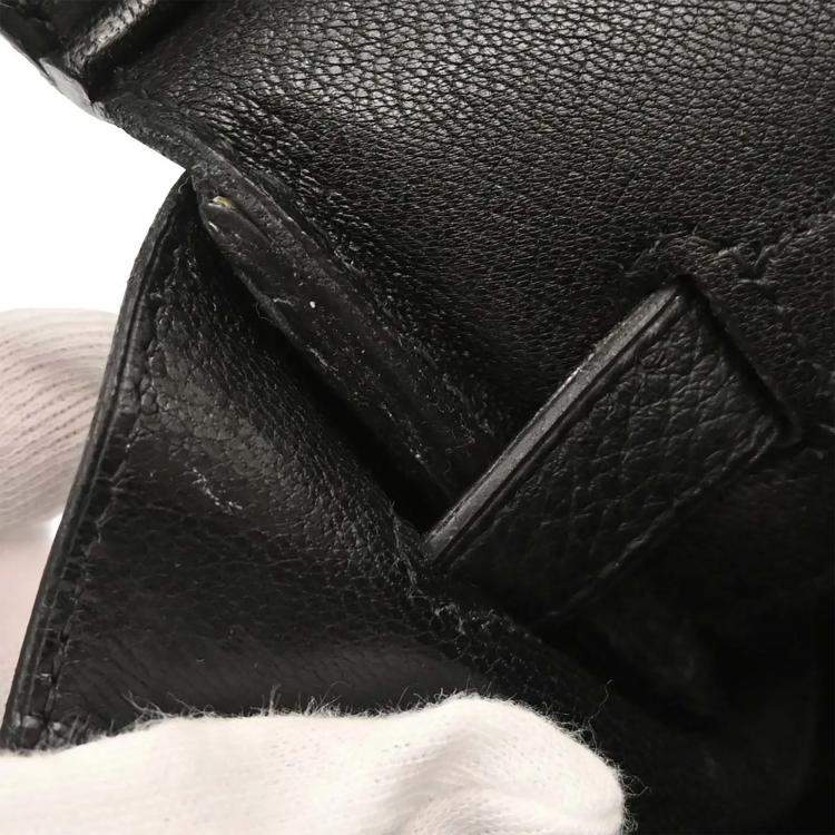 Pre Owned Hermes Black Taurillon Clemence Birkin 35 Handbag