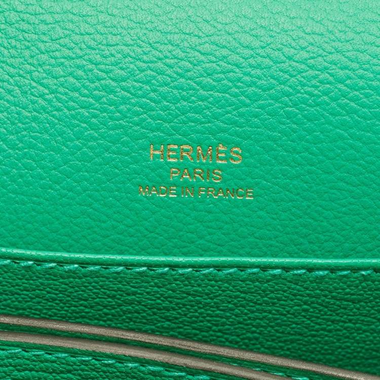 Pre Owned Hermes Roulis Mini Menthe Evercolor Leather Crossbody Bag