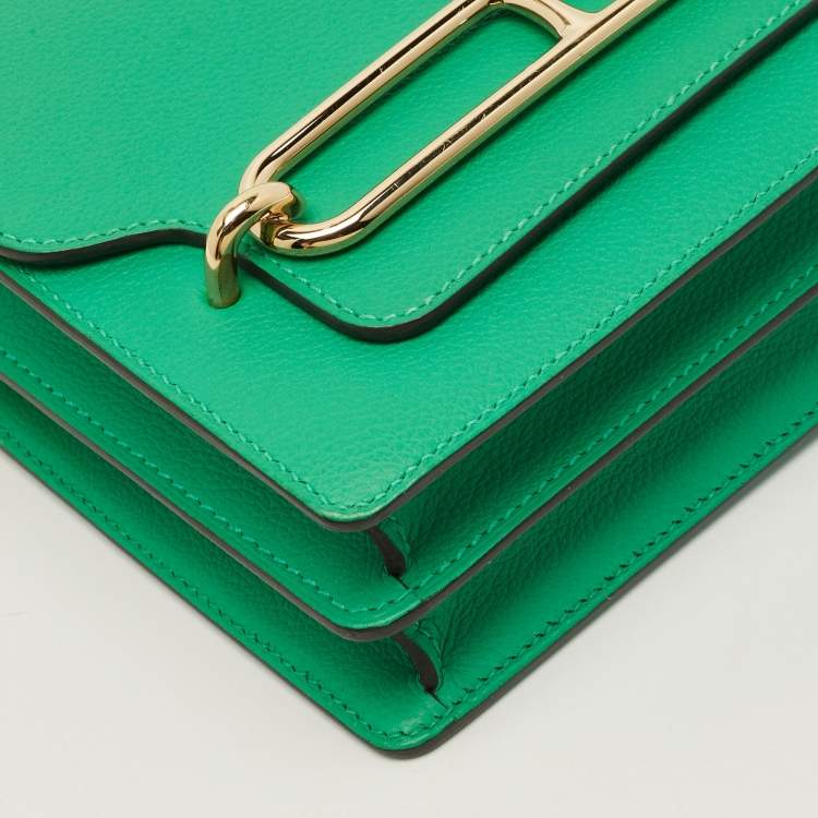Pre Owned Hermes Roulis Mini Menthe Evercolor Leather Crossbody Bag