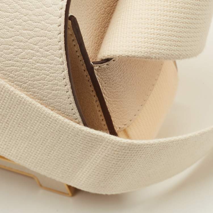 Pre Owned Hermes Geta Gold Finish Nata Chevre Mysore Leather Shoulder Bag