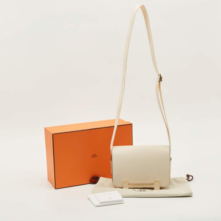 Pre Owned Hermes Geta Gold Finish Nata Chevre Mysore Leather Shoulder Bag