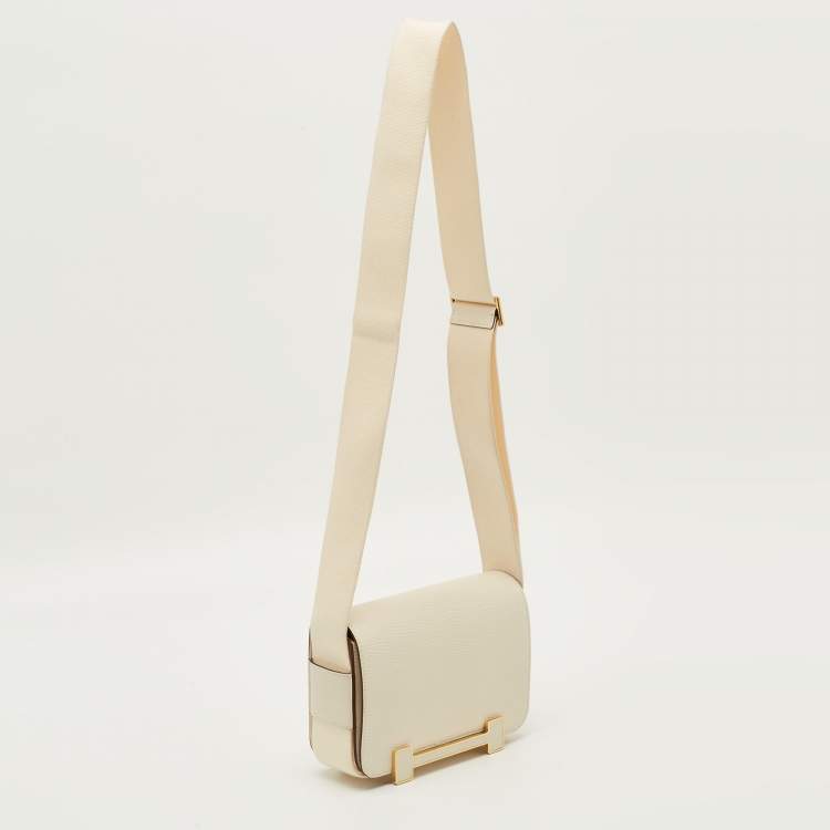 Pre Owned Hermes Geta Gold Finish Nata Chevre Mysore Leather Shoulder Bag