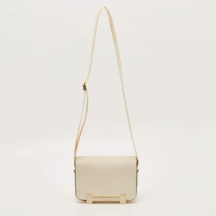 Pre Owned Hermes Geta Gold Finish Nata Chevre Mysore Leather Shoulder Bag