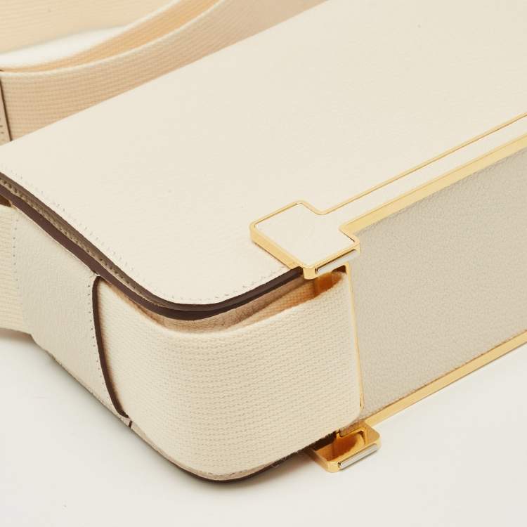 Pre Owned Hermes Geta Gold Finish Nata Chevre Mysore Leather Shoulder Bag