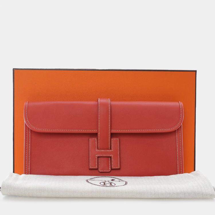 Pre Owned Hermes Red Orange Swift Jige Elan 29 
