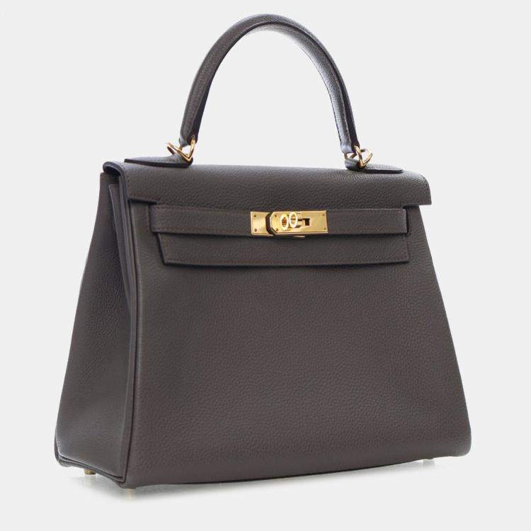 Pre Owned Hermes Grey Togo Kelly II Retourne 28