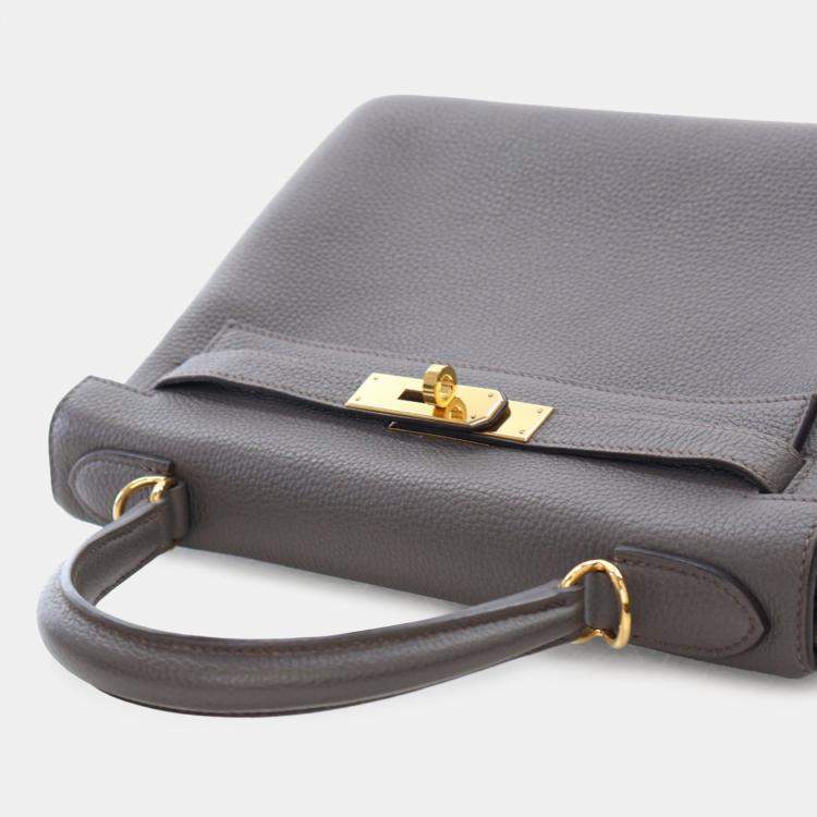 Pre Owned Hermes Grey Togo Kelly II Retourne 28