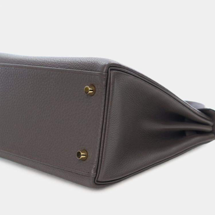 Pre Owned Hermes Grey Togo Kelly II Retourne 28