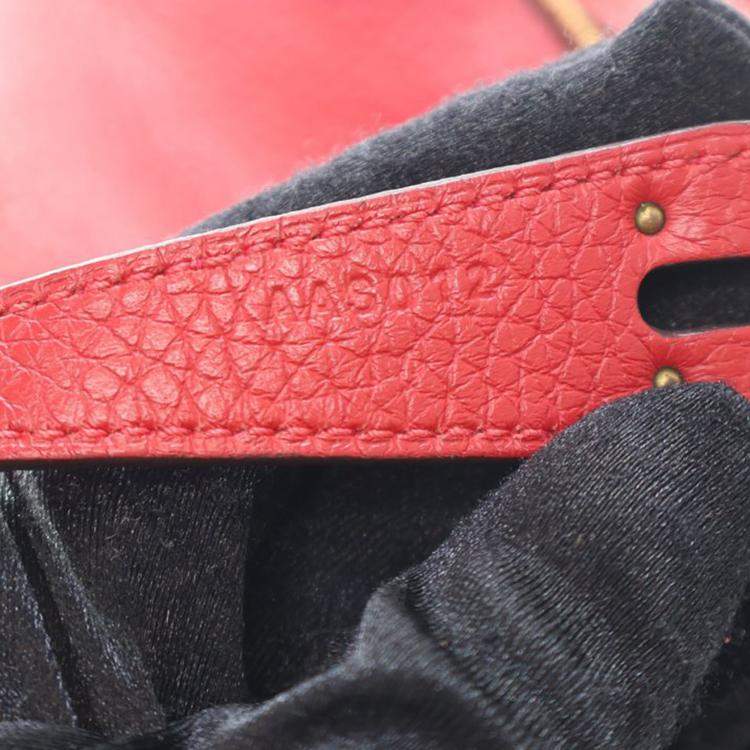 Pre Owned Hermes Red Clemence Lindy 26