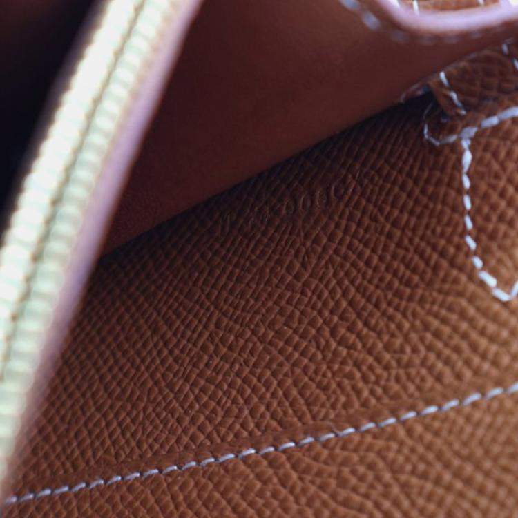 Pre Owned Hermes Brown Epsom Kelly To Go Wallet