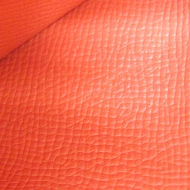 Pre Owned Hermes Bearn Bearn Souffl Epsom Leather Long Wallet Bi-Fold Salmon Pink